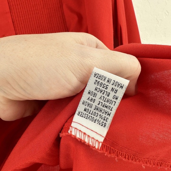 Neil Allyn Tuxedo Shirt Red Button Front Pleated Men's‎ M 32/33 - Picture 5 of 6